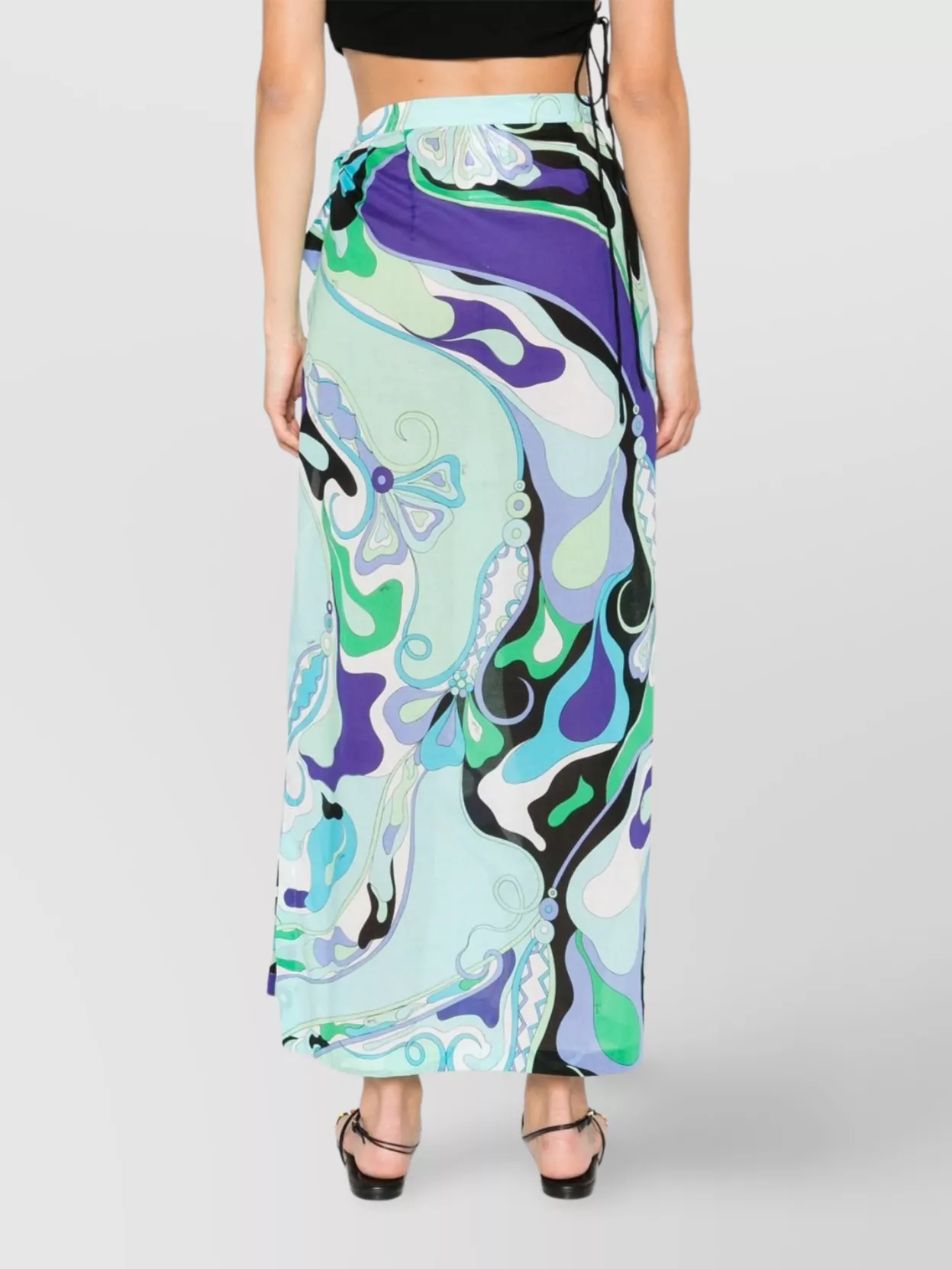 Emilio Pucci Orchidee Print Wrap Skirt