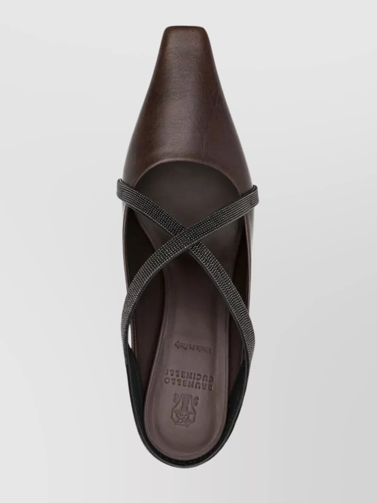Brunello Cucinelli Pointed toe sandals with cross strap