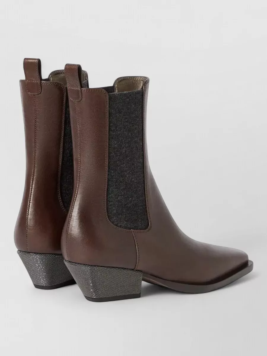 Brunello Cucinelli Leather Heeled Boots