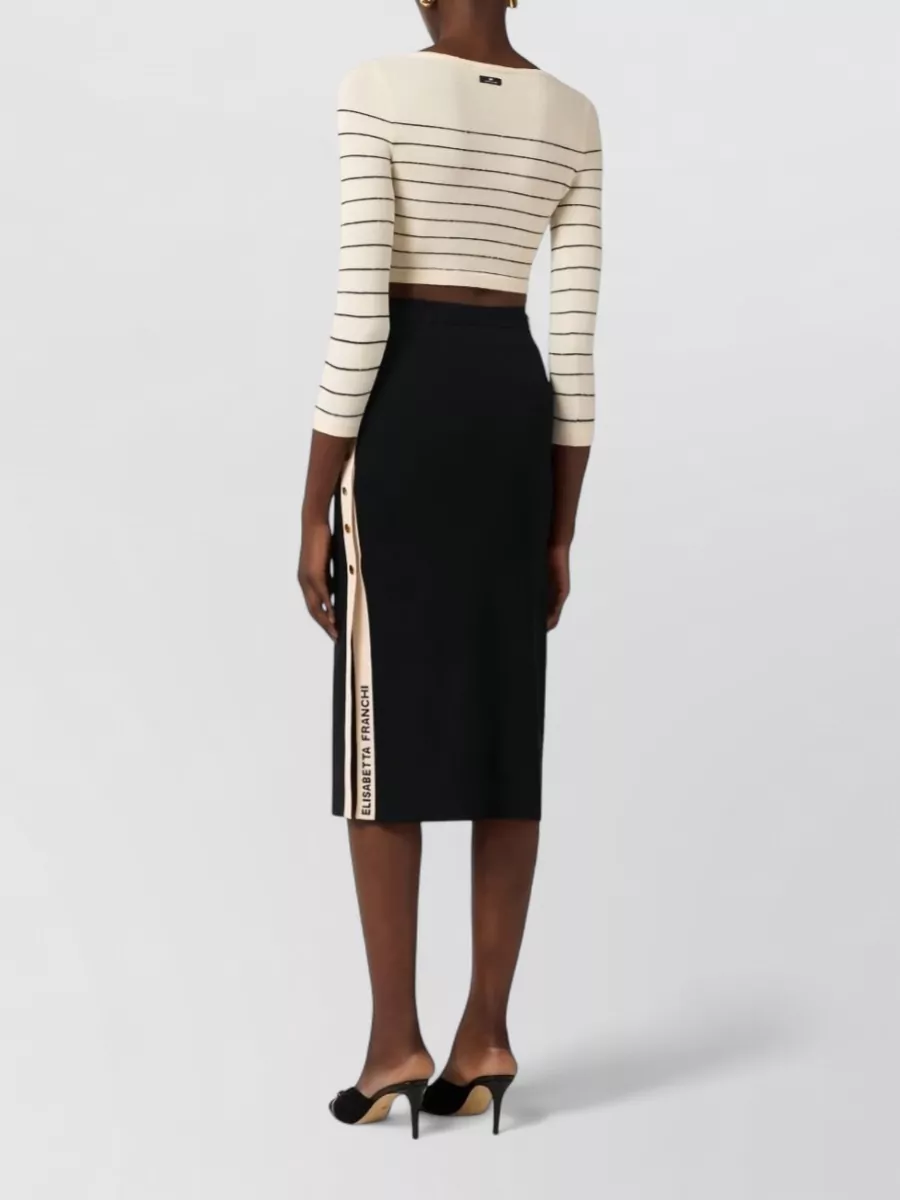 Elisabetta Franchi Knitted Midi Pencil Skirt