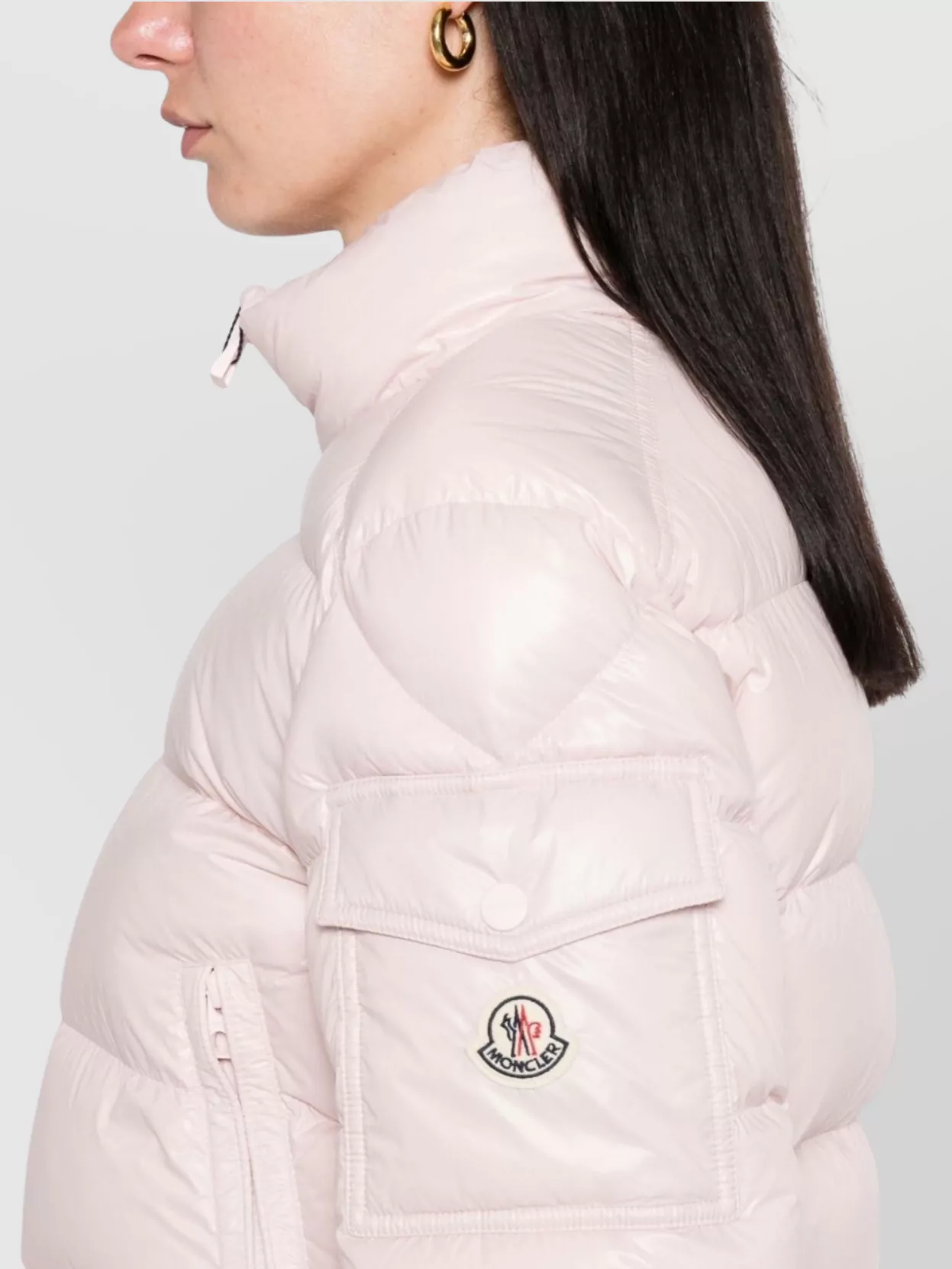 Moncler Quilted High Collar Jacket With Side Pockets