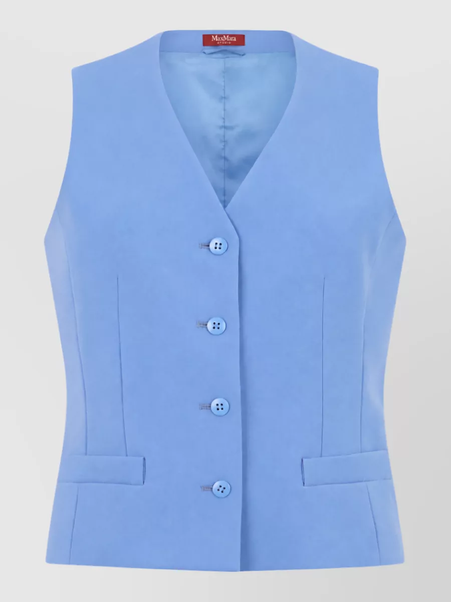 S Max Mara wool v-neck sleeveless sweater