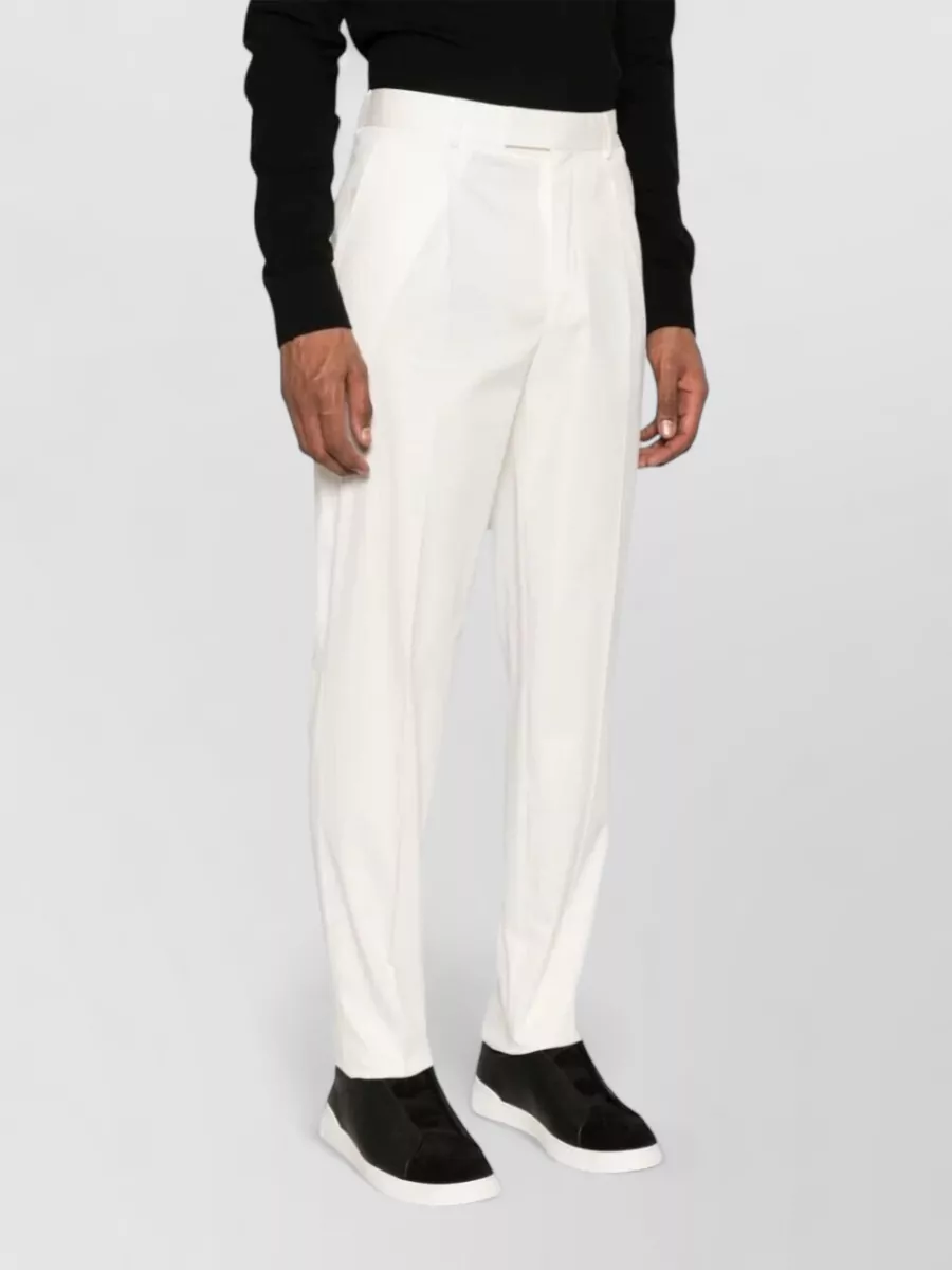 Zegna Pleated Front Trousers Side And Back Pockets