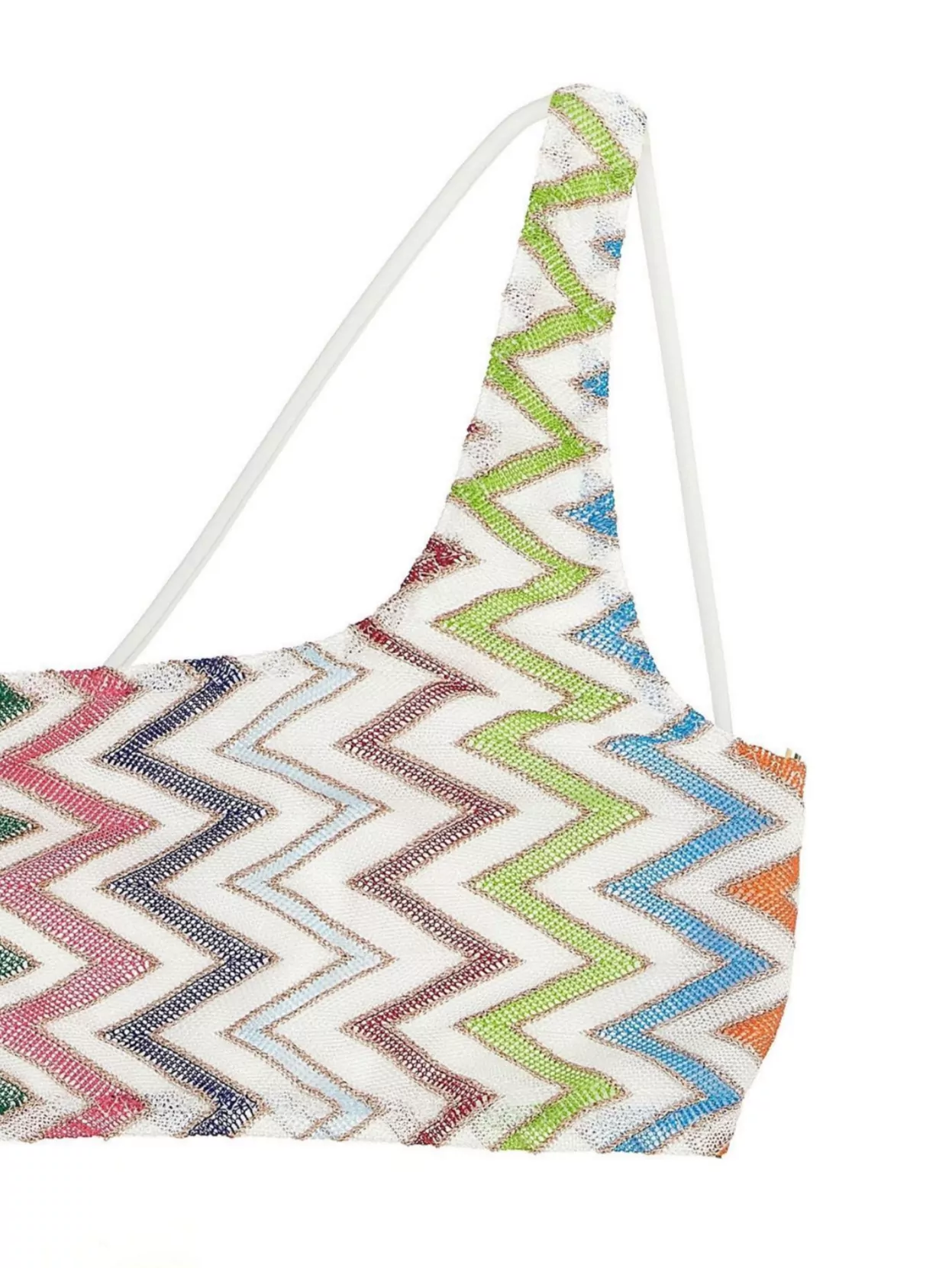 Missoni Asymmetrical Bikini Set Zigzag Design In White