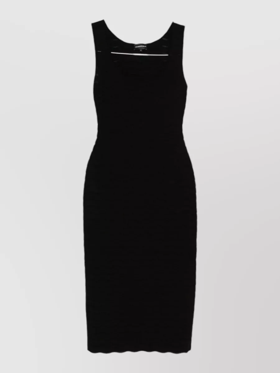 Emporio Armani ribbed sleeveless scoop neck midi dress