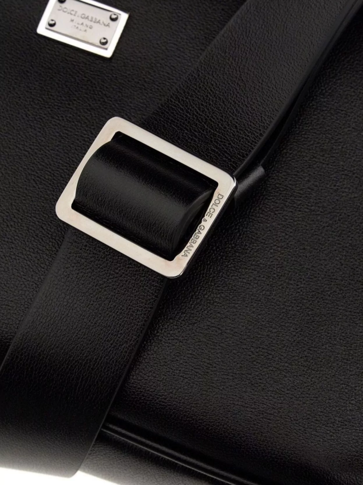 Dolce&Gabbana Leather Crossbody Bag Buckle Detail