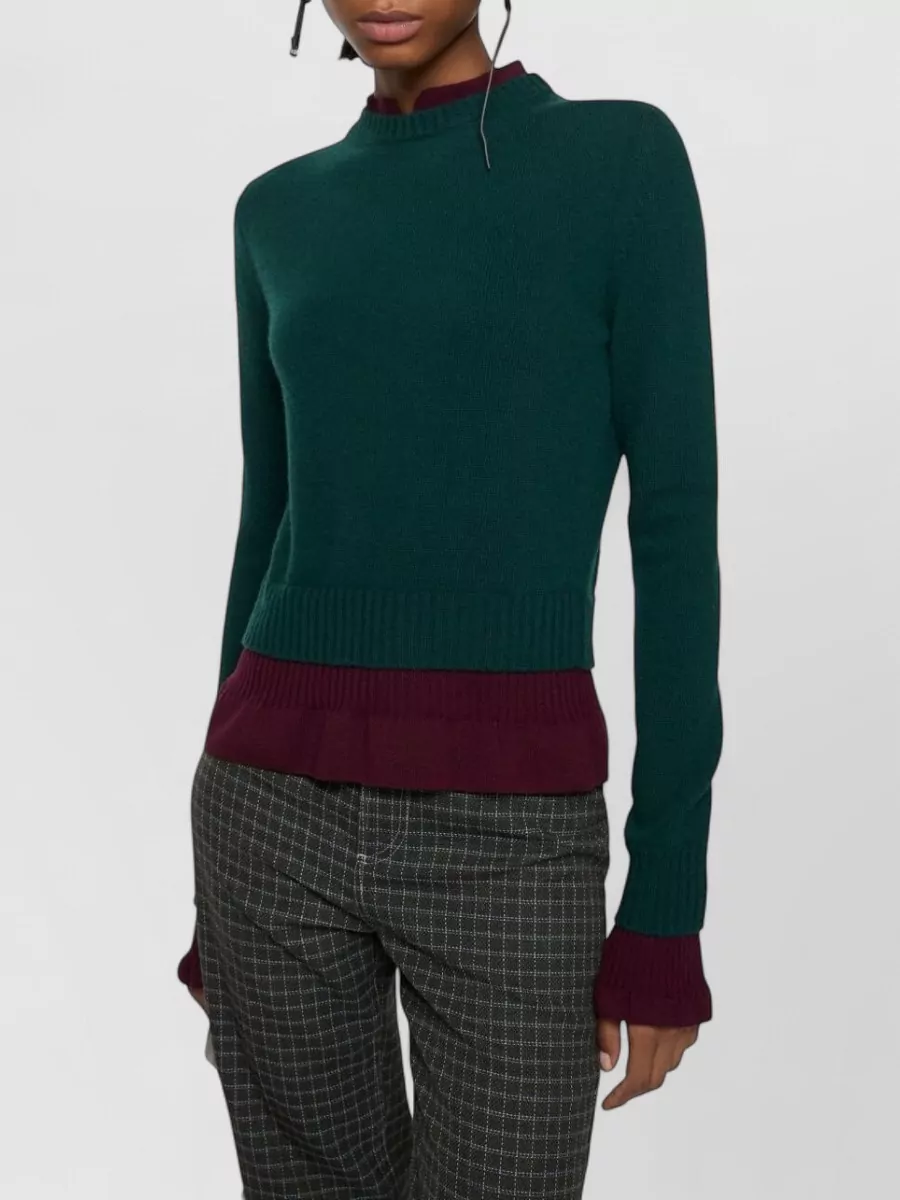 Acne Studios Wool Long-Sleeve V-Neck Sweatshirt