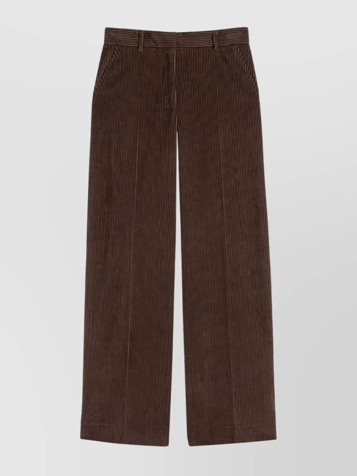 Weekend Max Mara Wide-leg Corduroy Trousers And Pockets In Brown