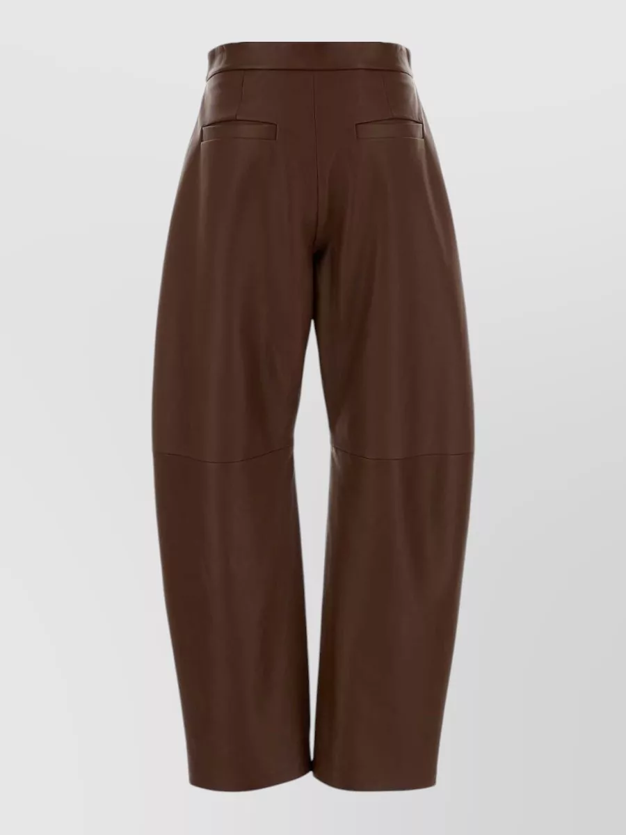 Sportmax Lamb Leather Wide-Leg Trousers