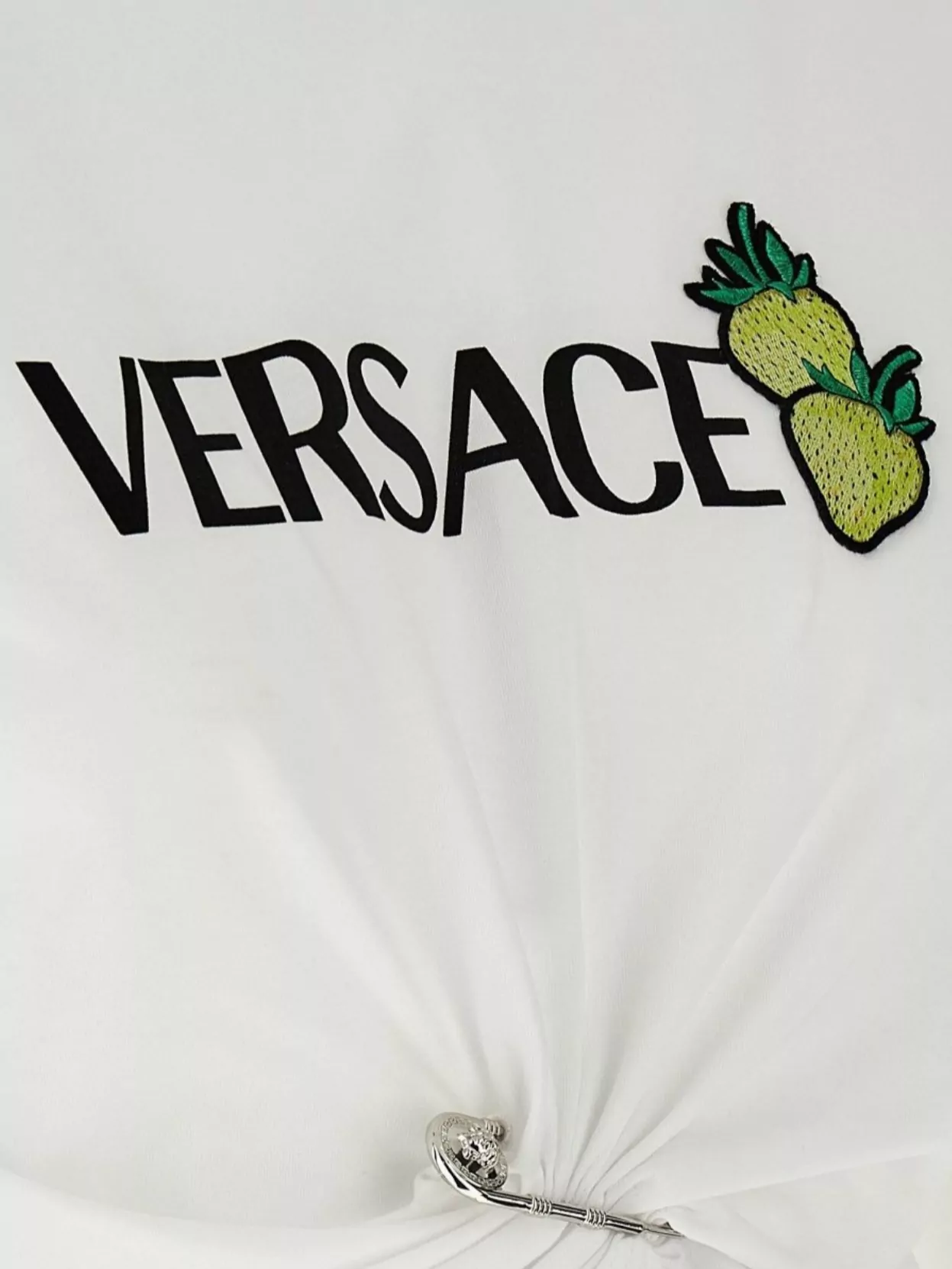 Versace Crew Neck Embroidered Knot Detail T-shirt
