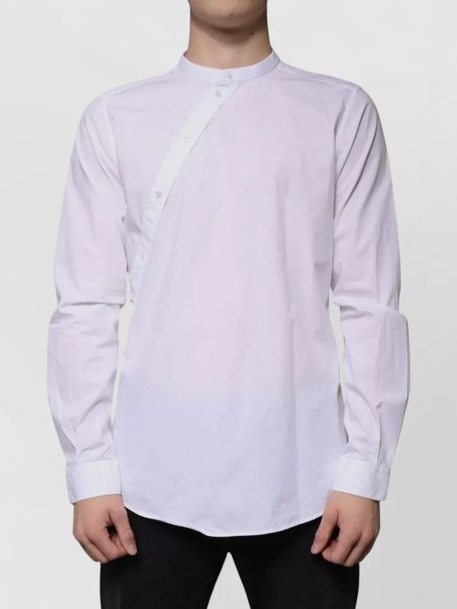 Dolce&Gabbana Cotton slim-fit asymmetric mandarin-collar long-sleeve dress shirt