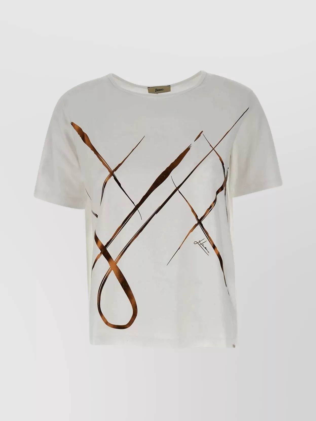 Herno Stretch Jersey T-shirt Gold Print