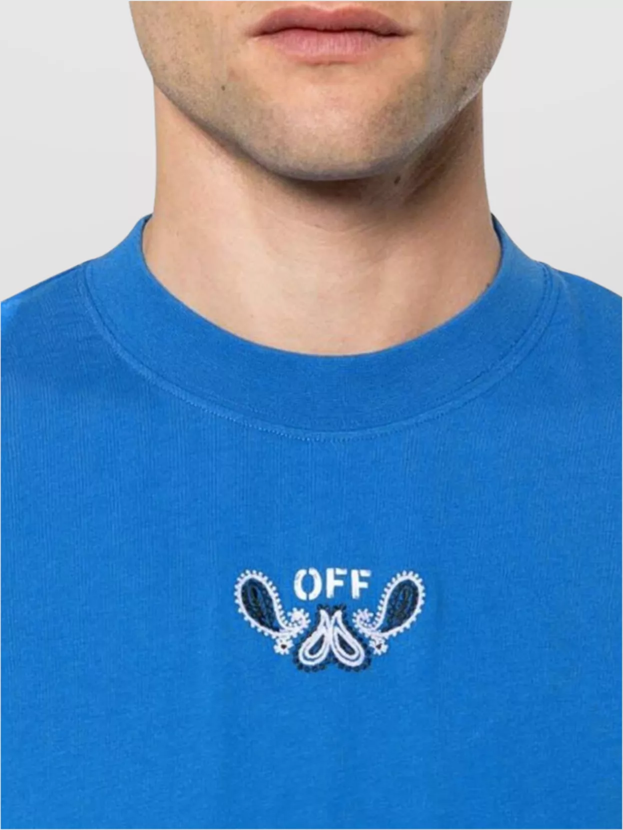 Off-White Graphic Back Crew Neck Short Sleeve T-Shirt