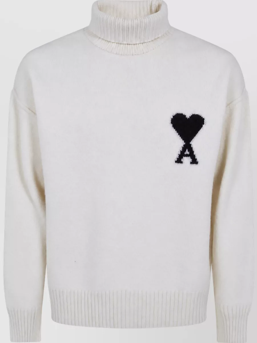 Ami Paris wool funnel neck sweater