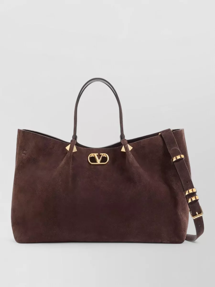 Valentino Garavani rockstud spike suede tote bag