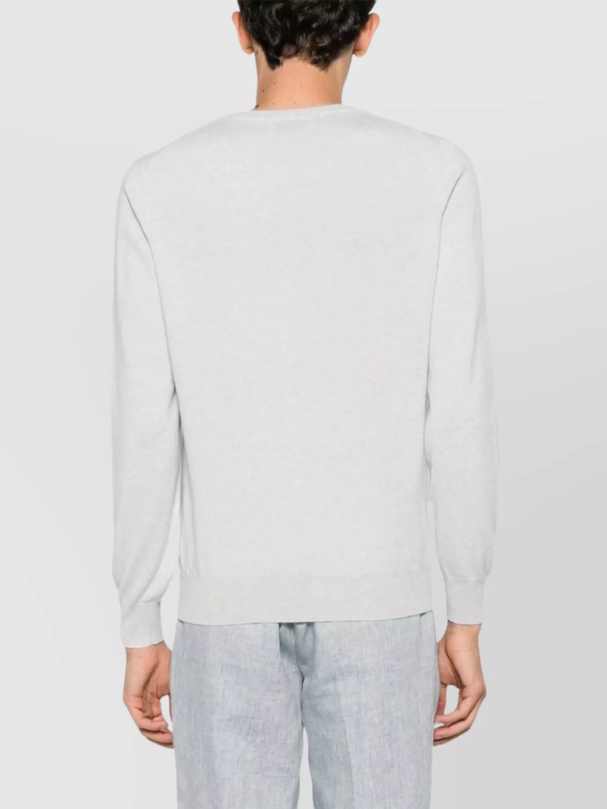Brunello Cucinelli Ribbed Crewneck Cashmere Sweater With Long Sleeves