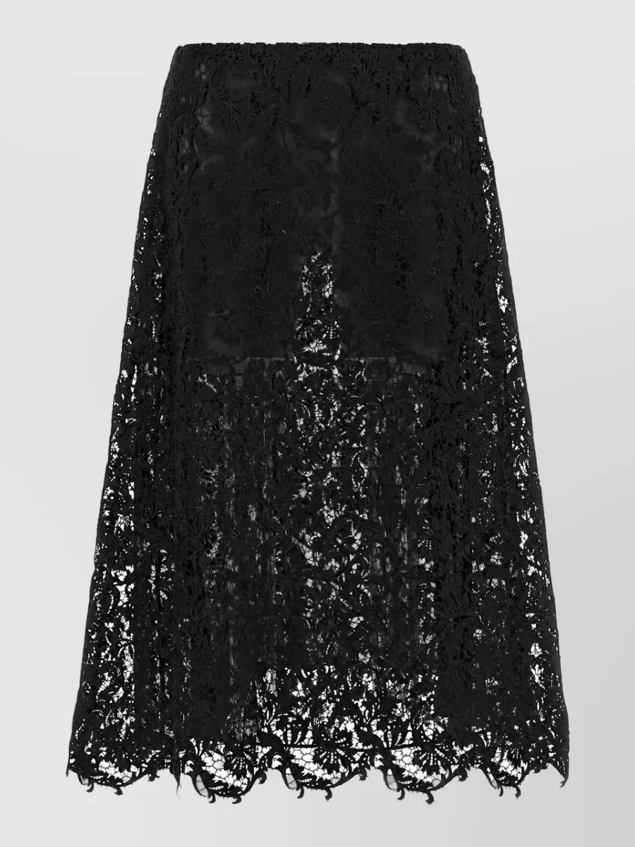 Fendi macramé lace a-line skirt