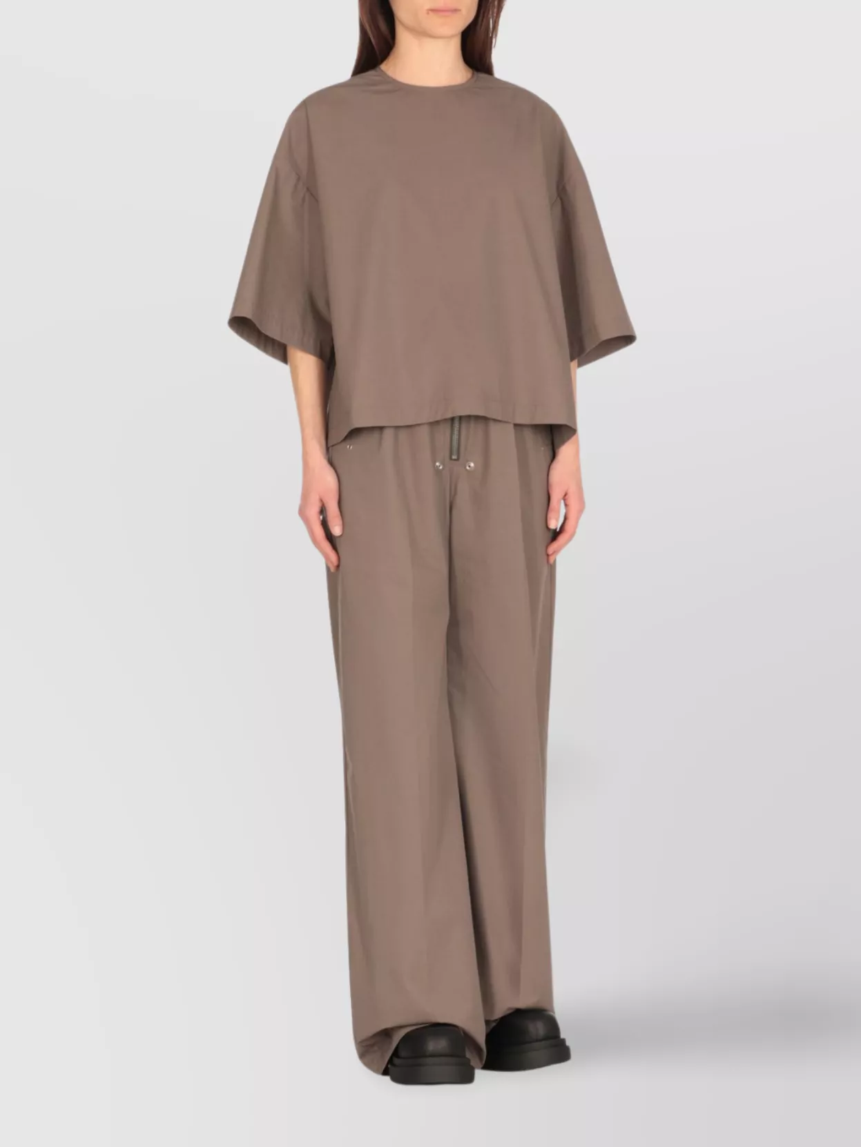 Rick Owens Boxy Silhouette Round Neck Button T-Shirt