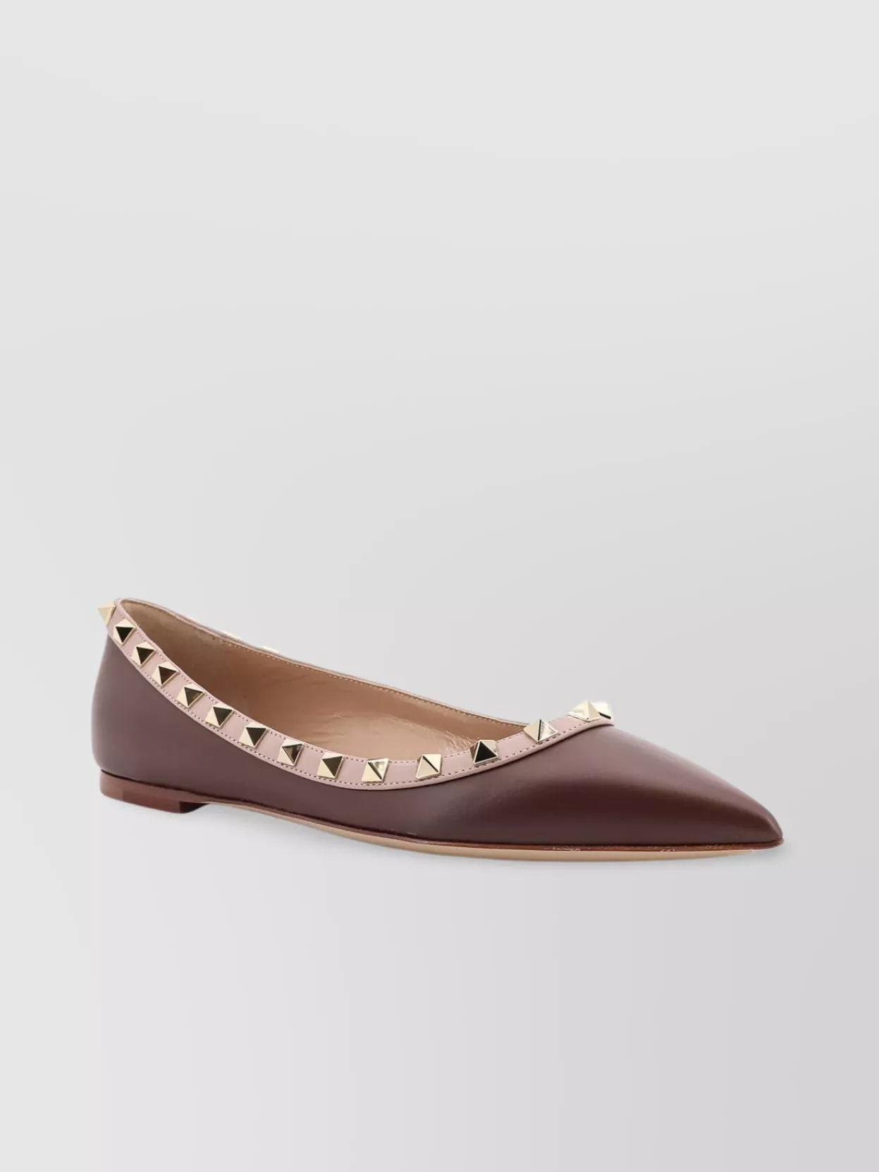 Valentino Garavani Studded Leather Ballerinas Pointed Toe
