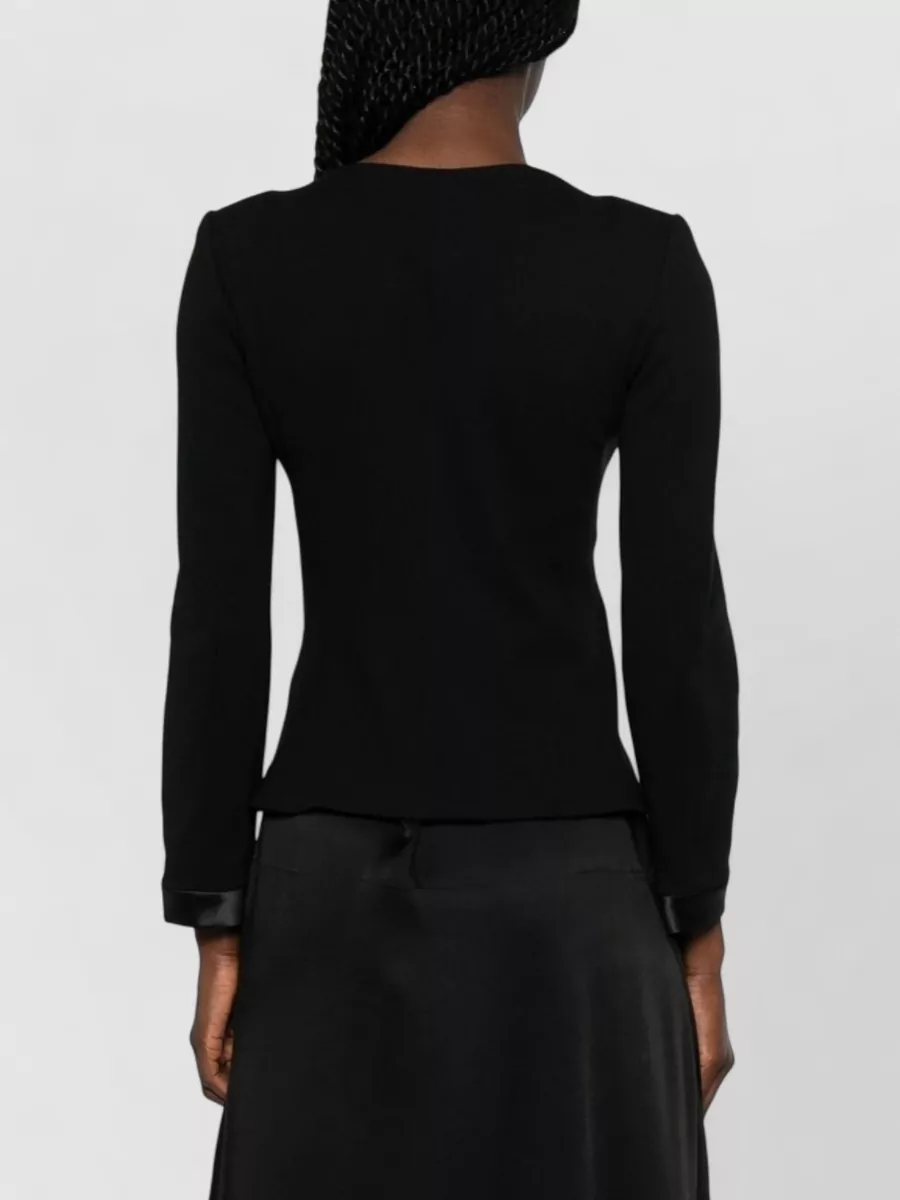 Emporio Armani Collarless Bow-Detail Jacket
