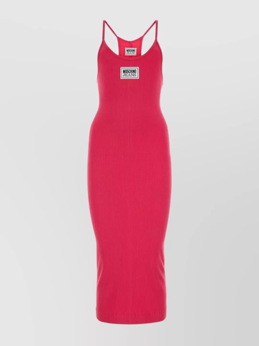 Shop Moschino Fitted Stretch Viscose Dress