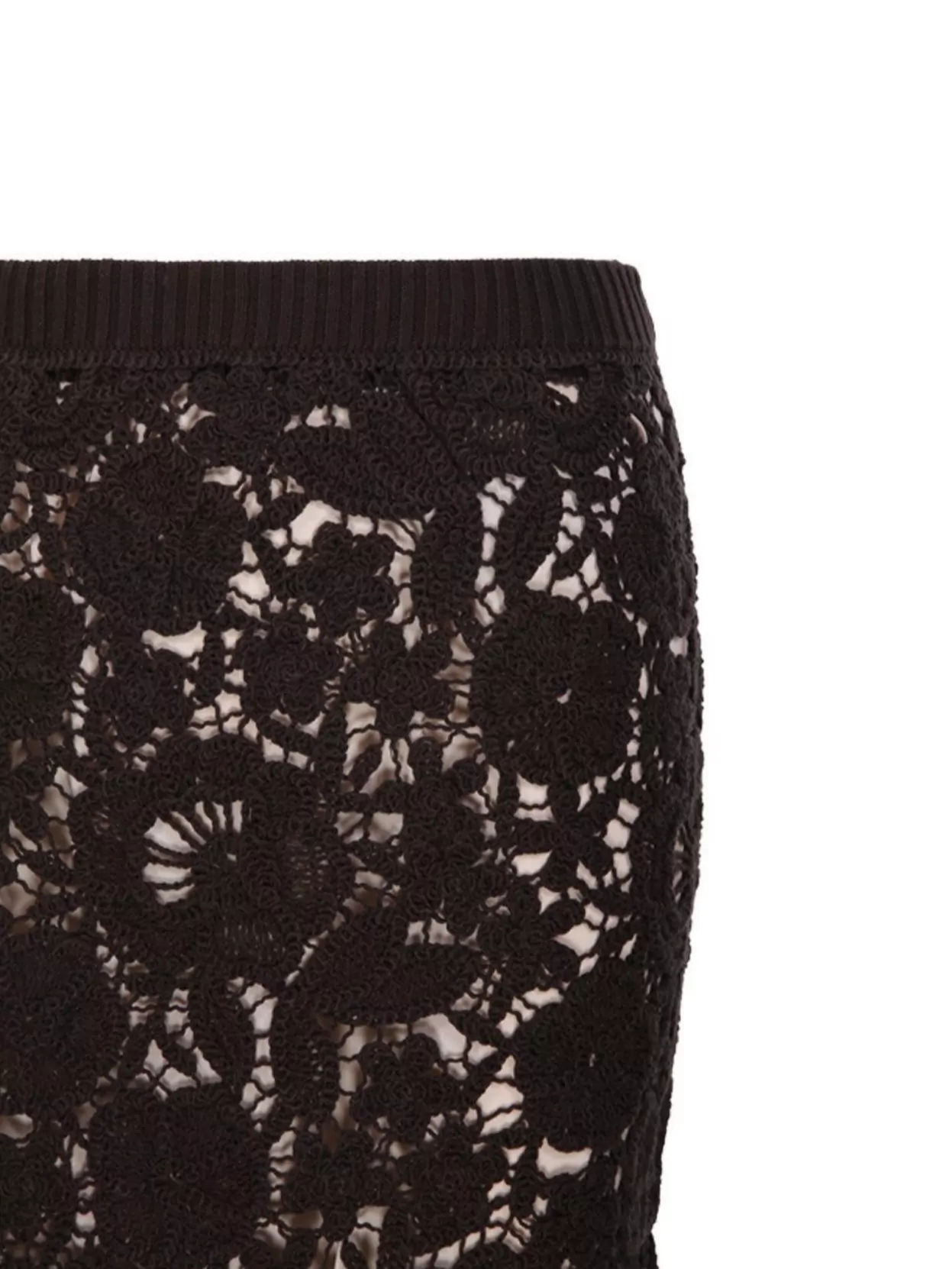 P.a.r.o.s.h Floral Lace Overlay Knee-length Skirt