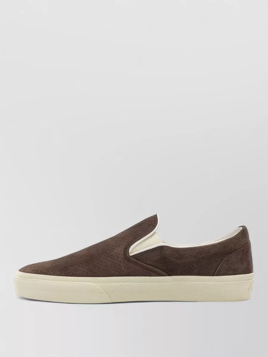 Tom Ford Sneakers Slip On Perforated Round Toe Rubber Sole