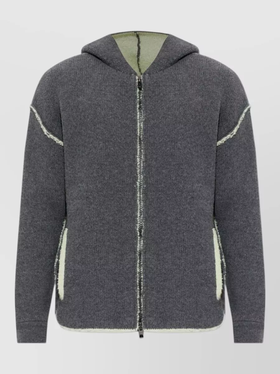 Diesel Wool hooded zip-up cardigan