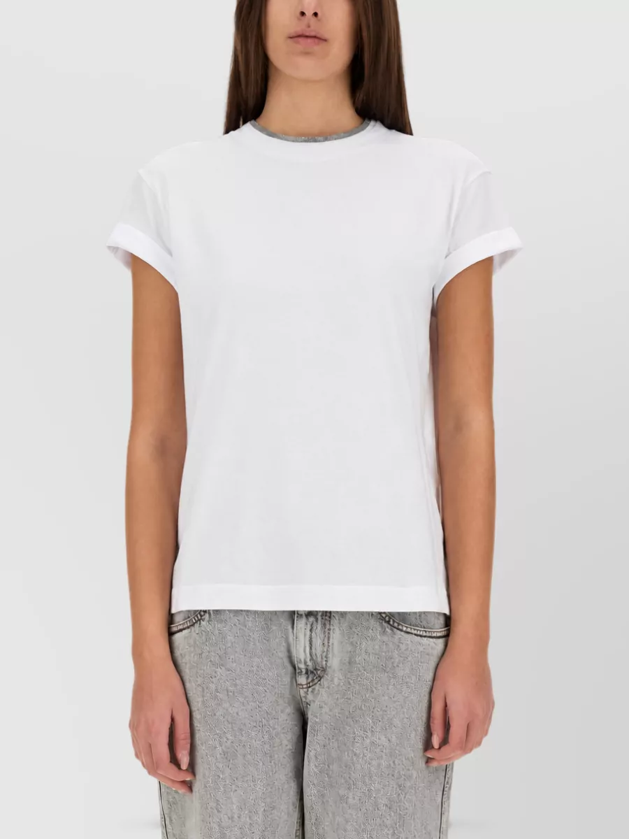 Brunello Cucinelli Cotton Jersey T Shirt Keyhole Neck