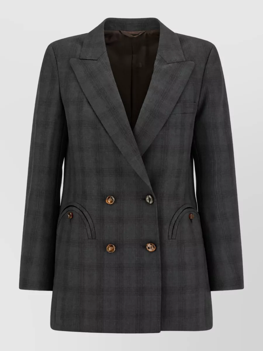 Blazé Milano virgin wool checked double-breasted blazer