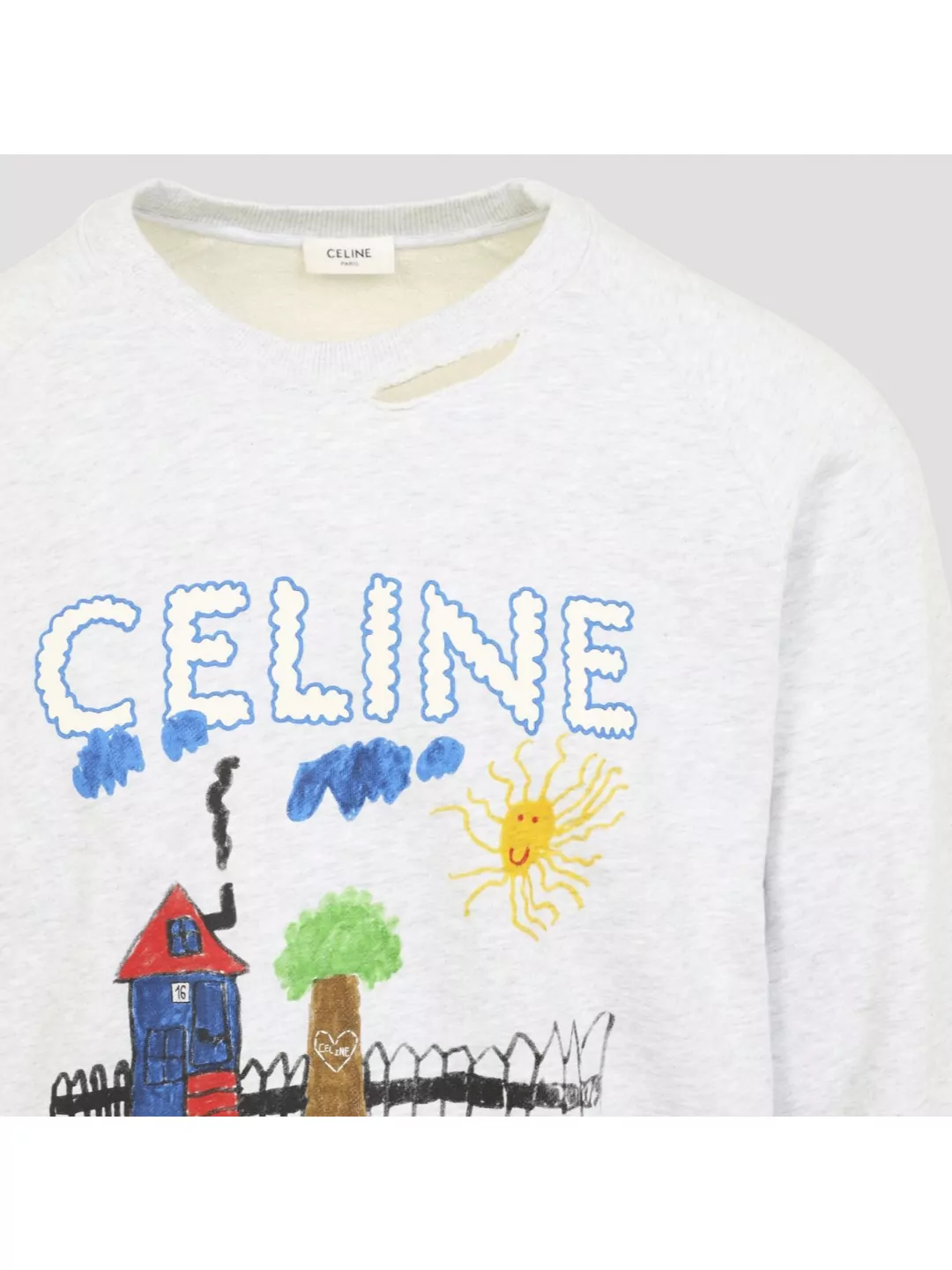Celine Relaxed Fit Graphic Crew Neck Sweatshirt