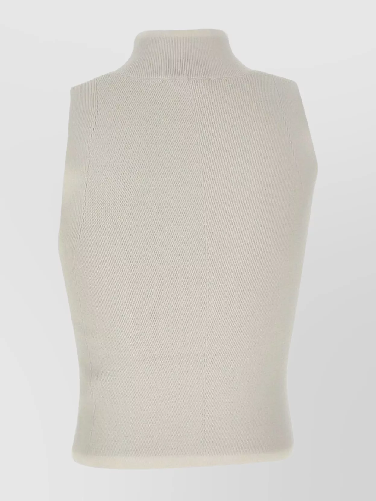Diesel Ribbed Sleeveless High Collar Cropped Top