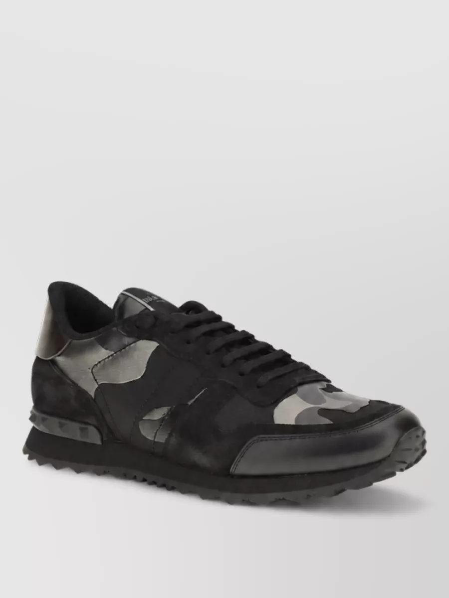 Valentino Garavani leather camouflage sneakers