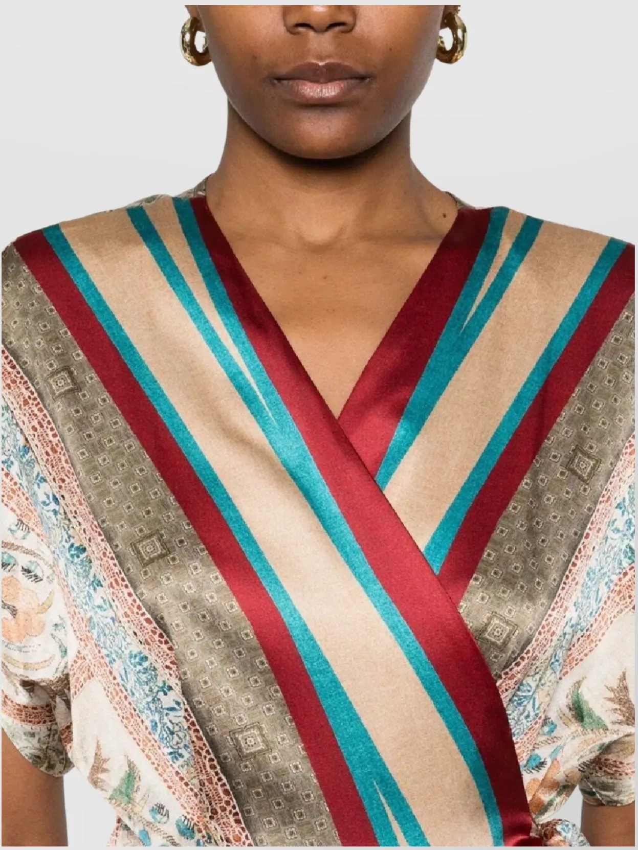 Pierre Louise Mascia Adanastr Maxi Wrap Dress With Belted Waist
