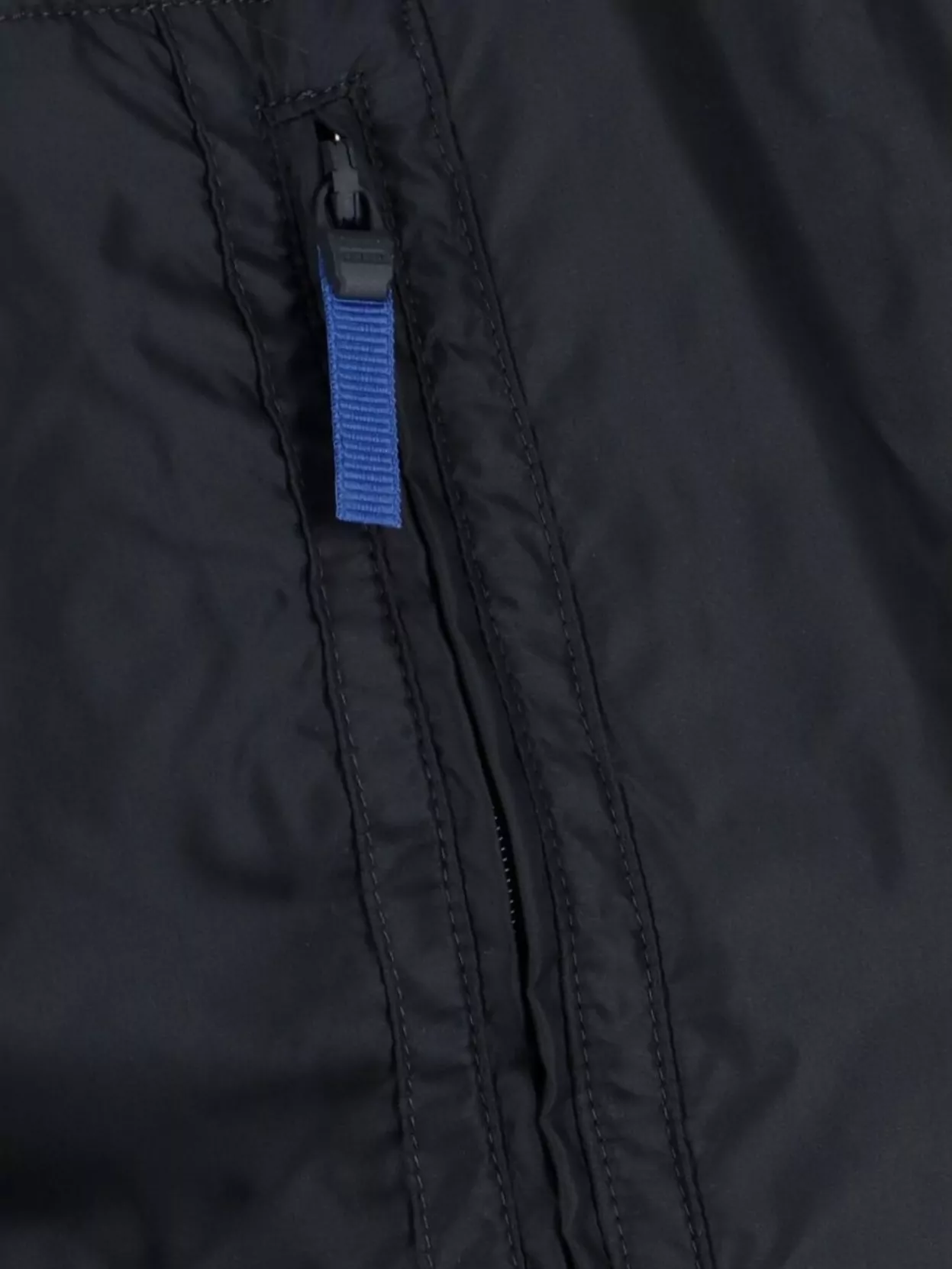 Aspesi Round Hem Nylon Taffeta Water-repellent Shirt In Blue