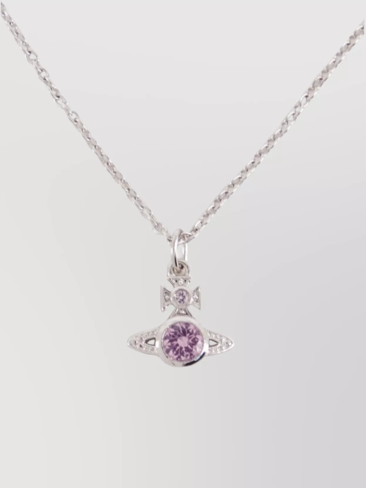 Vivienne Westwood Crystal Pendant Necklace Adjustable Chain