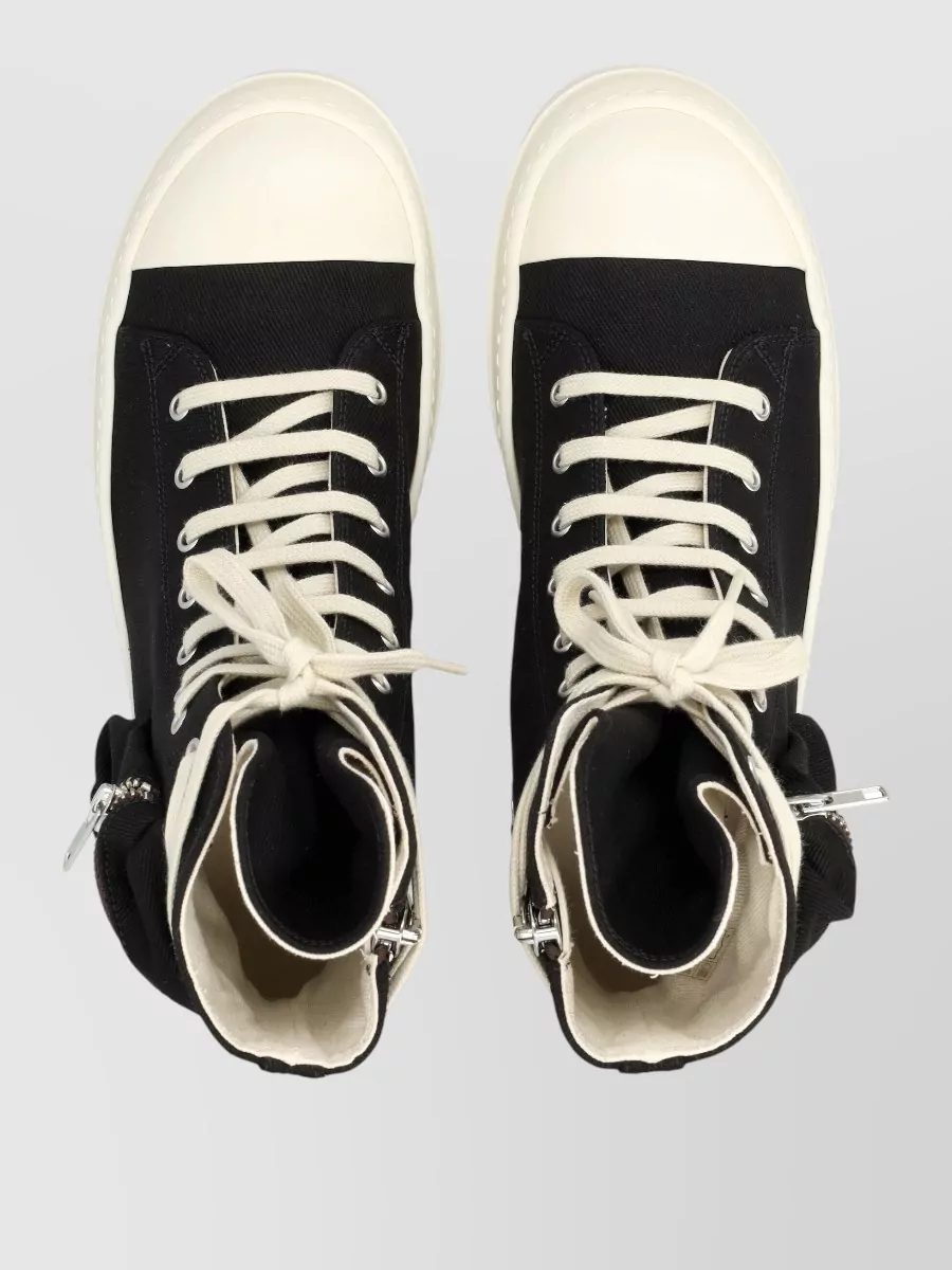 Rick Owens Drkshdw Temple Cargo High Top Denim Sneakers