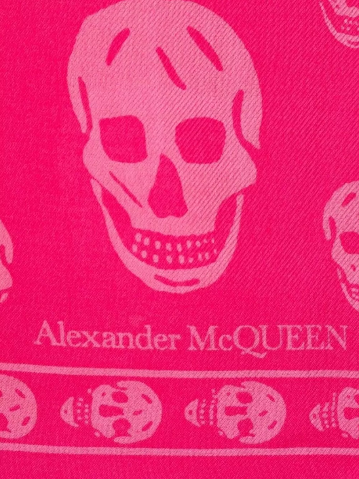 Alexander Mcqueen Wool Scarf With Biker Skull Print