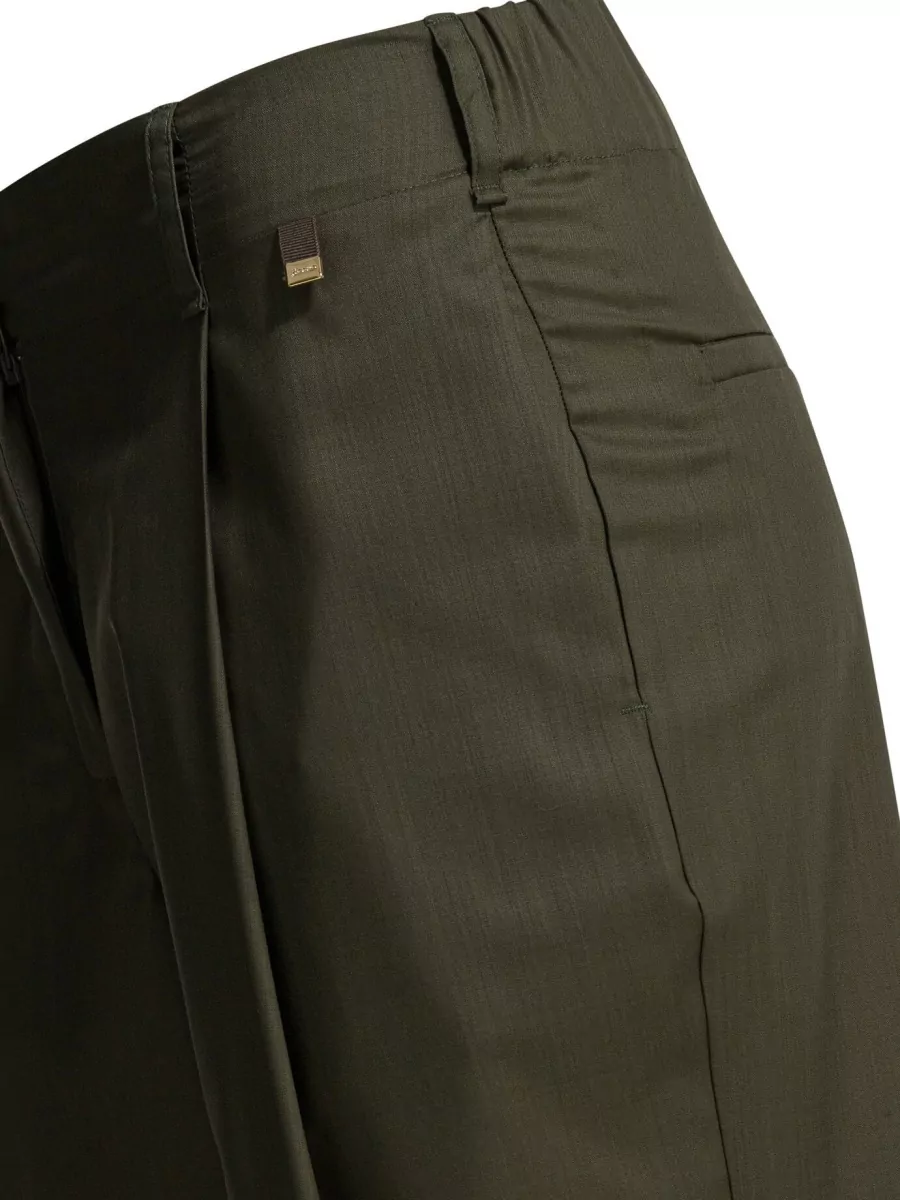 Herno Wool Tailored Trousers Pleats Belt Loops Pockets