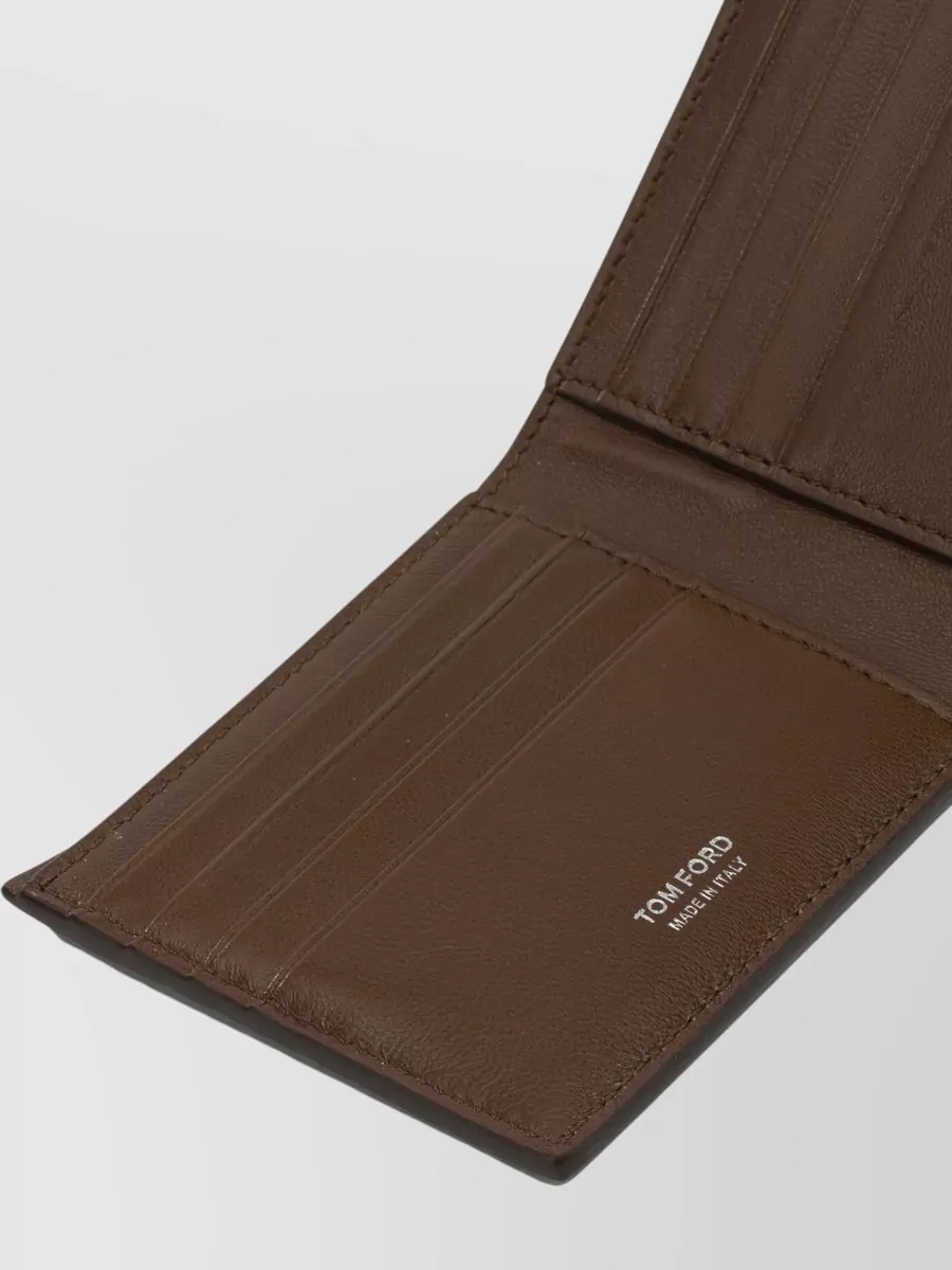 Tom Ford Crocodile Texture Leather Bifold Wallet