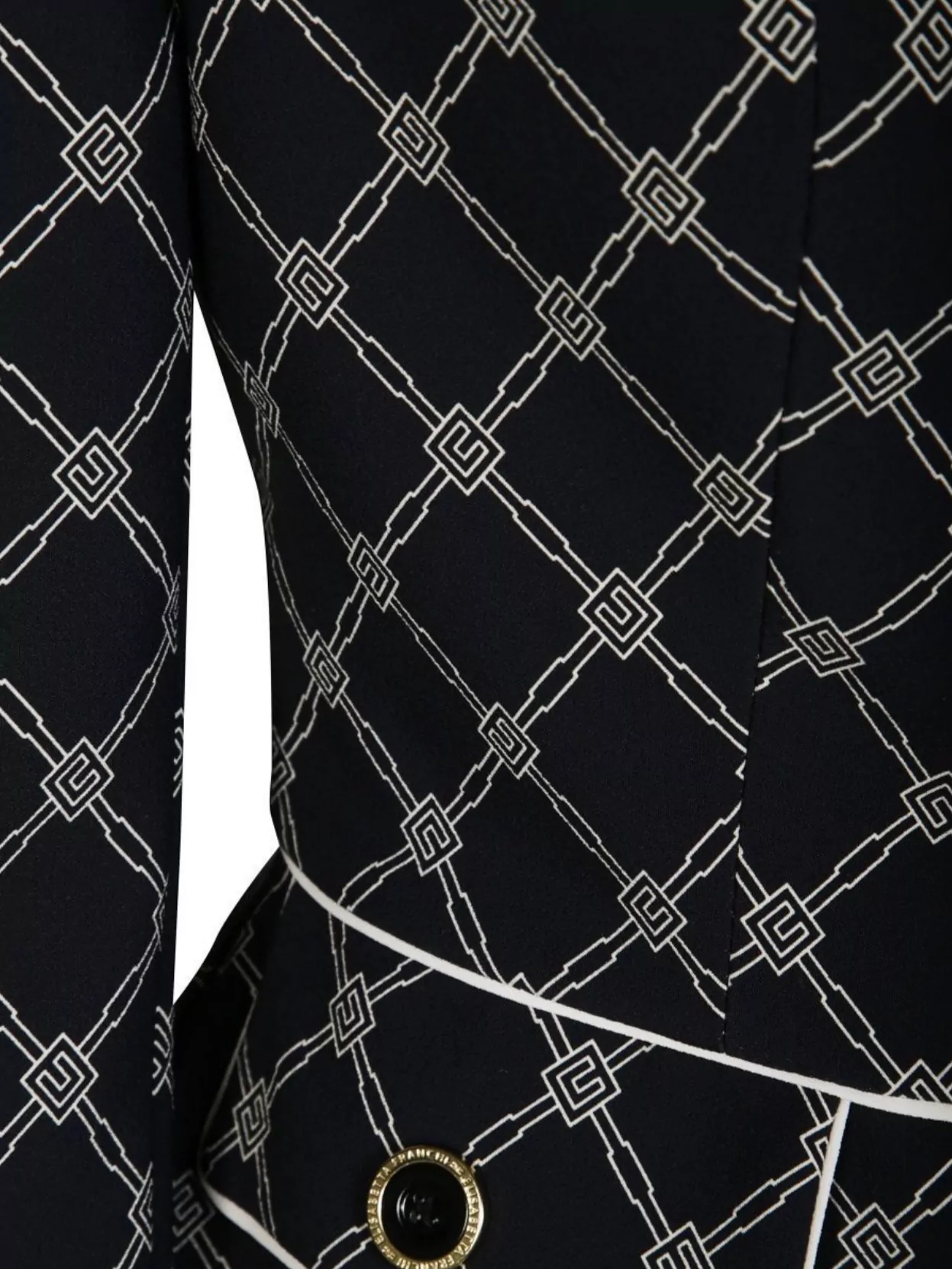 Elisabetta Franchi Structured High Collar Jacket With Geometric Pattern
