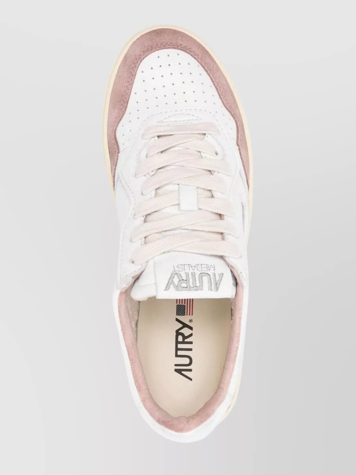 Autry Medalist Low Goat Suede Wht Powder Sneakers In Yellow