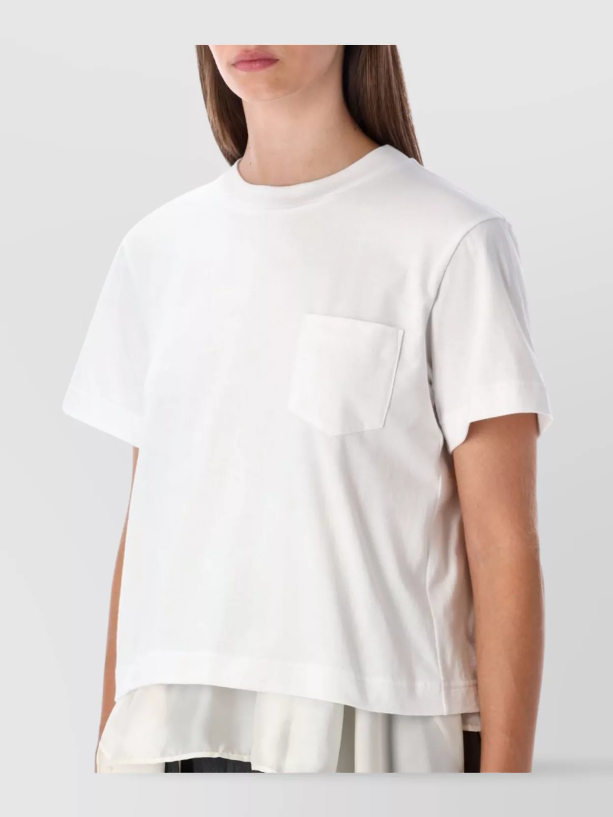 Sacai T-shirt With Voile Back Insert In Black