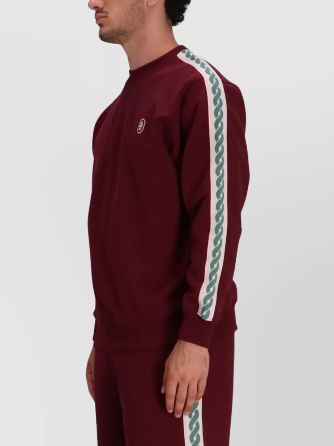 Drôle De Monsieur Logo Sweatshirt Featuring Contrast Stripe Detail