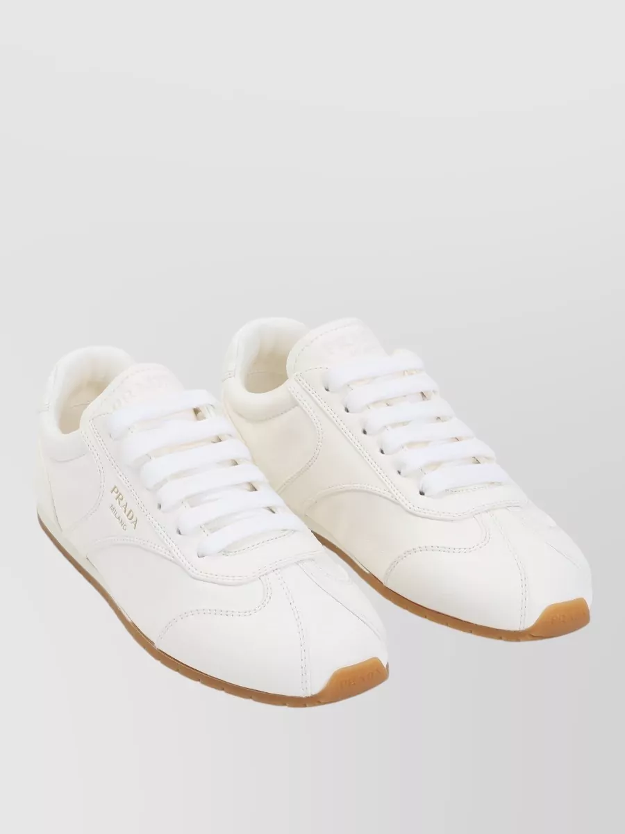 Prada Low Top Sneakers Round Toe Rubber Sole