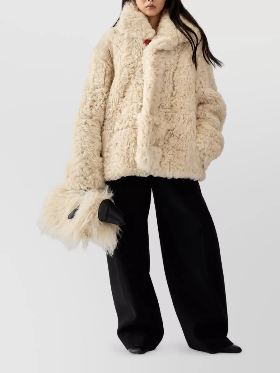 Jacquemus Shearling Oversized Pea Coat