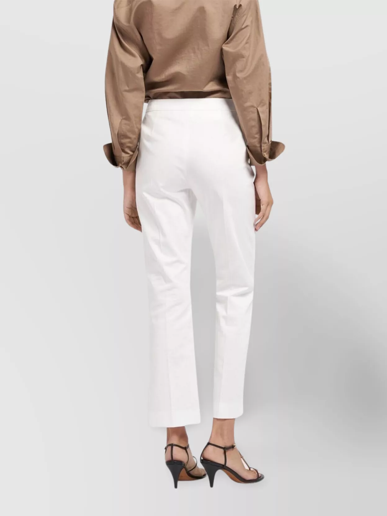 Max Mara Trousers Cotton Satin Belt Loops