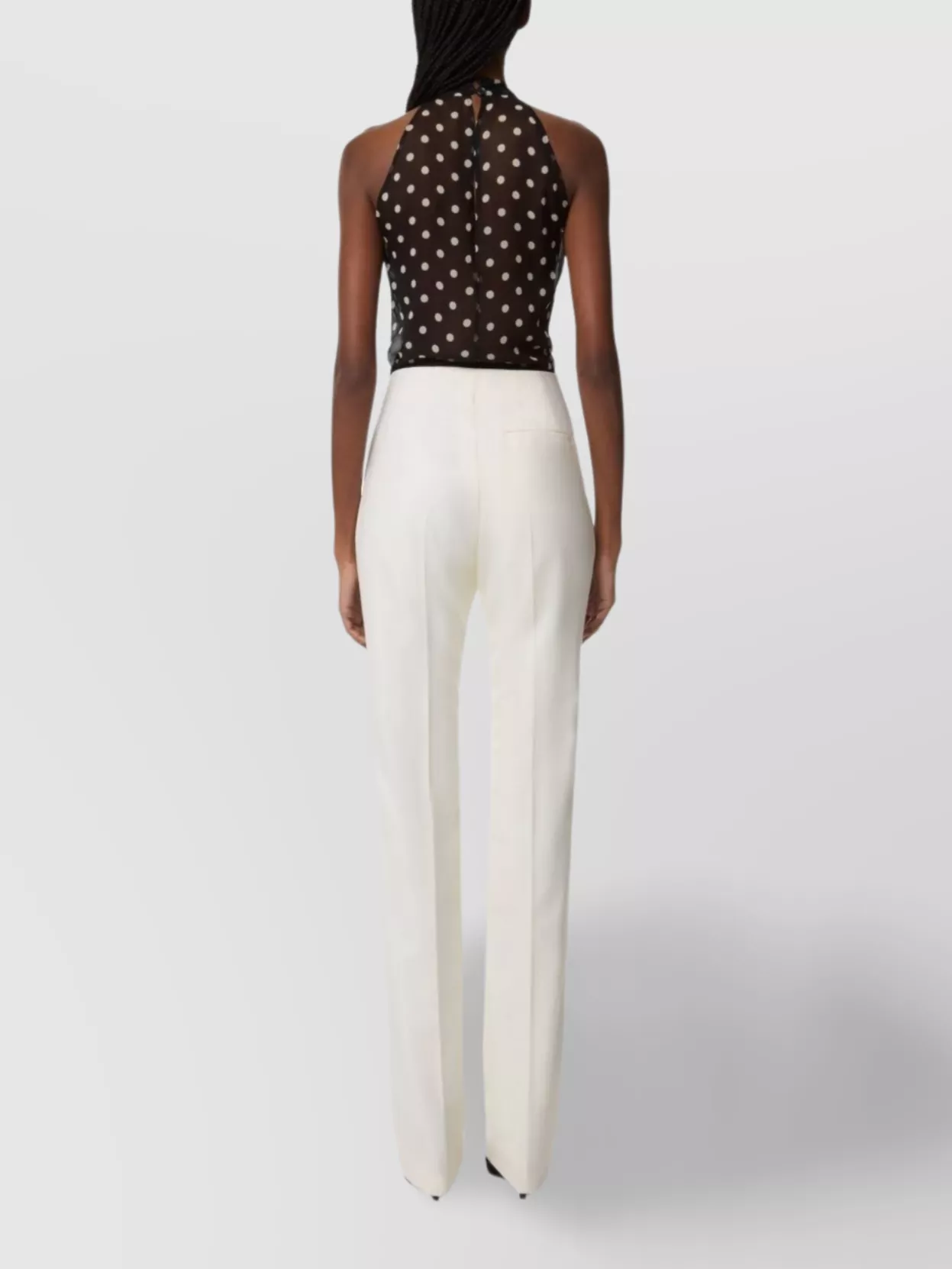 Nina Ricci Bow Halterneck Polka Dot Sheer Tie