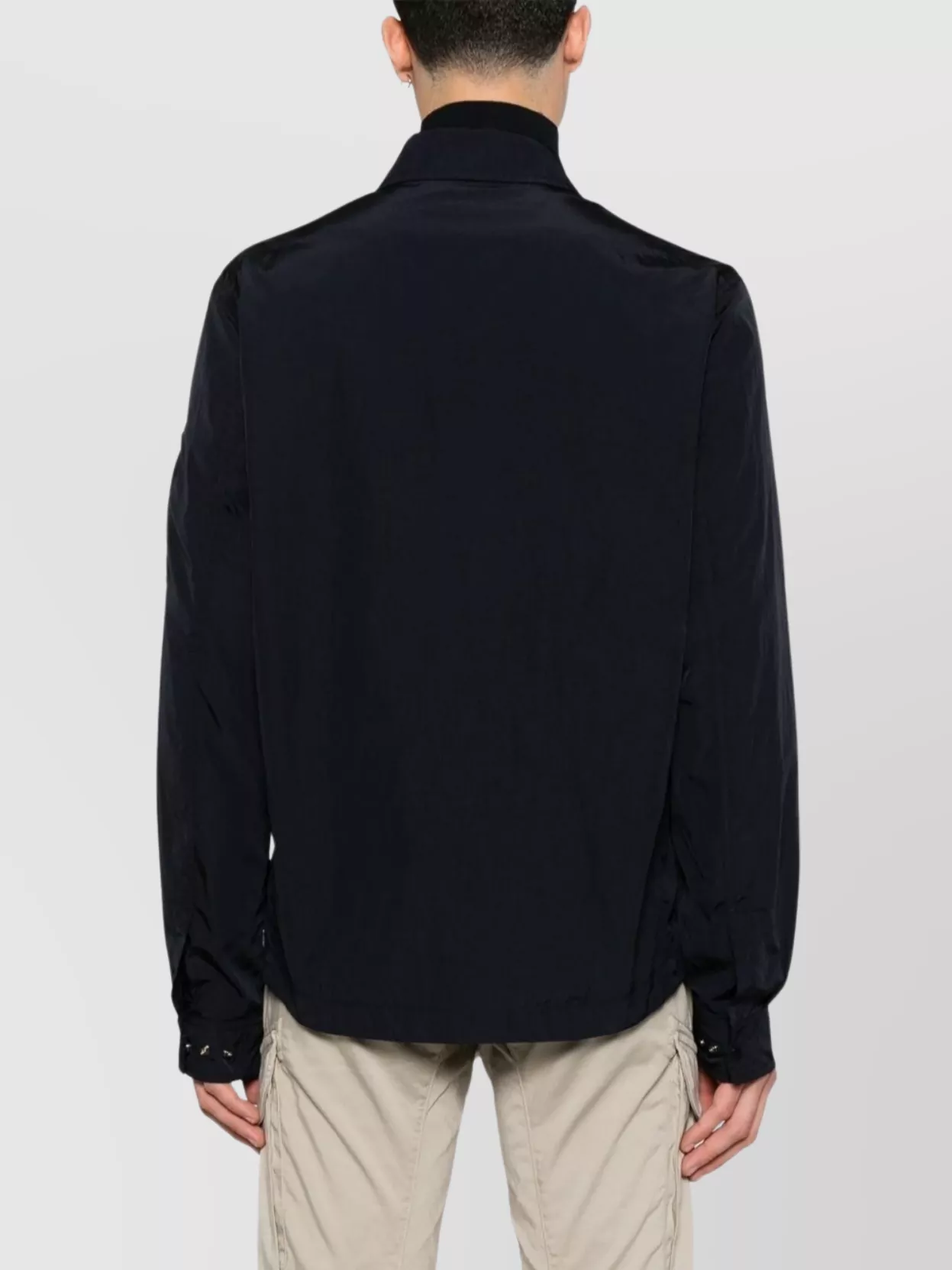 C.p. Company Collared Neck Nylon Overshirt With Front Pocket