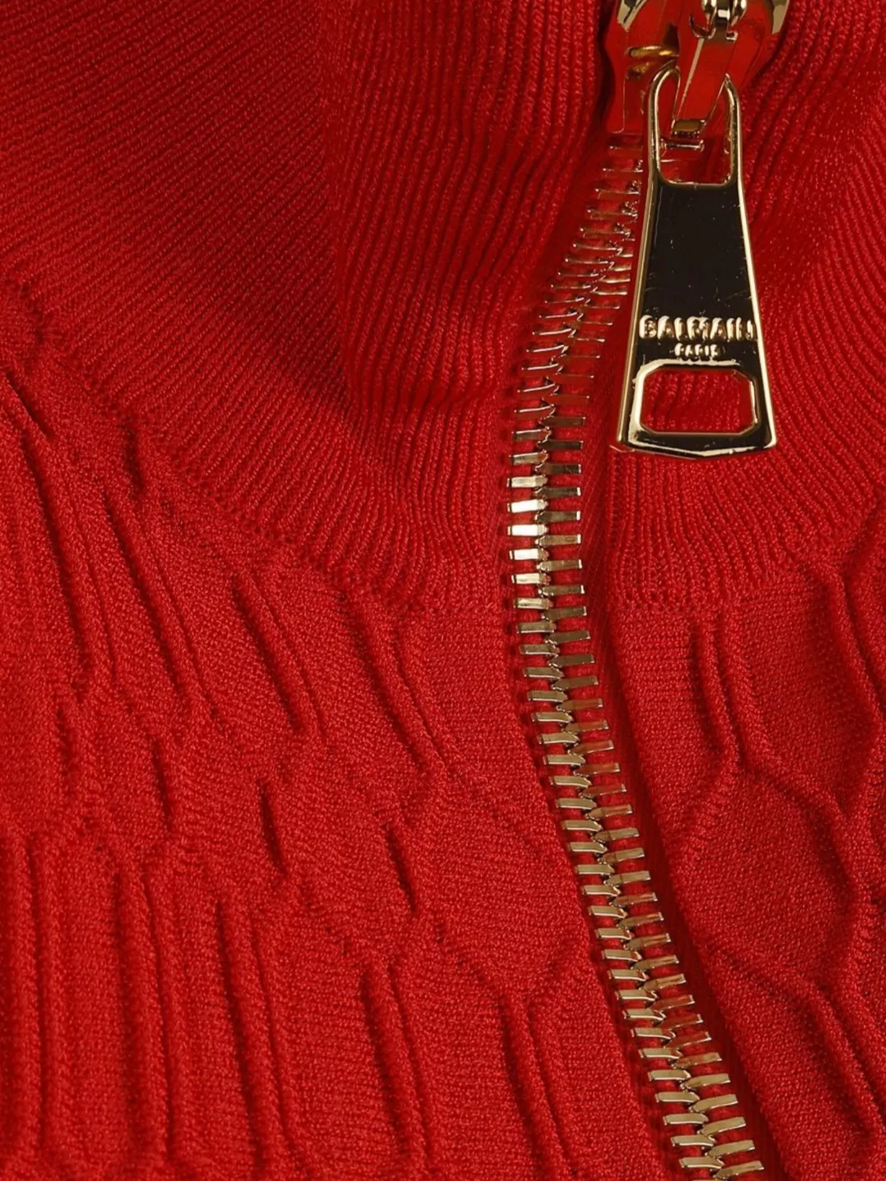 Balmain Textured High Neck Sleeveless Top